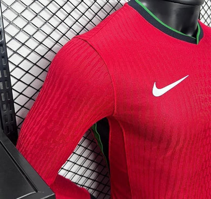 Player Version 2024 Portugal Home Long Sleeve Jersey