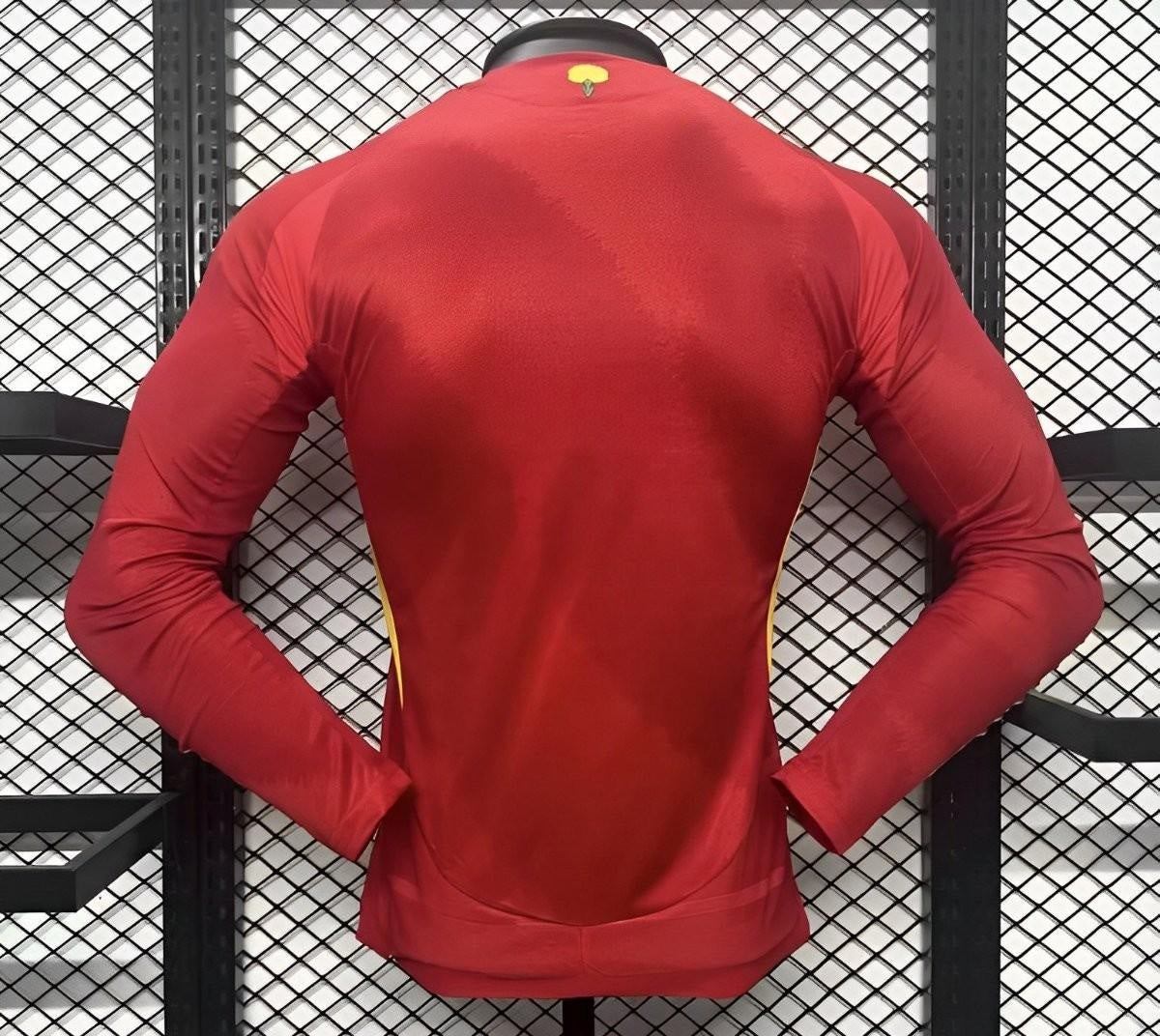 Player Version 2024 Spain Home Long Sleeve Jersey