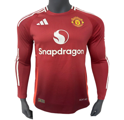 Imreoir Leagan 24/25 Manchester Untied Home Fada Sleeve Jersey Jersey Jersey Jersey.