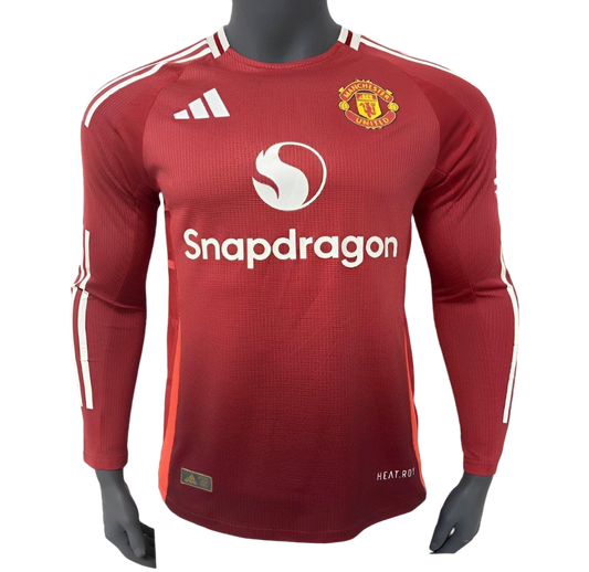 Versión del jugador 24/25 Manchester Untied Home Jersey de manga larga