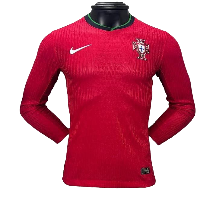 Player Version 2024 Portugal Home Long Sleeve Jersey