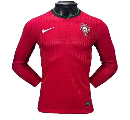 Player Version 2024 Portugal Home Long Sleeve Jersey