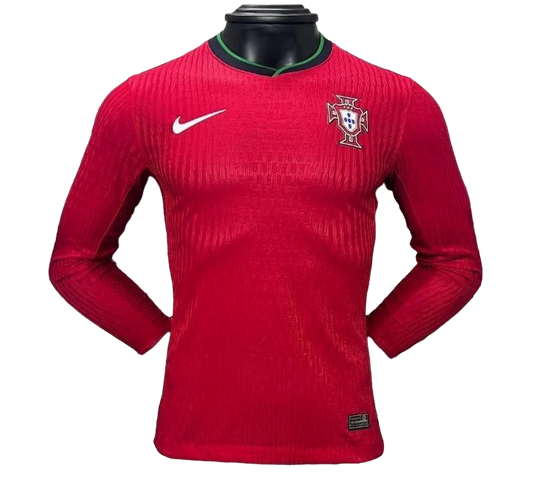 Player Version 2024 Portugal Home Long Sleeve Jersey