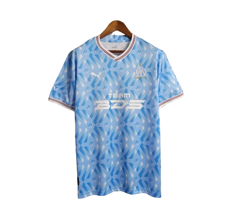 23-24 Olympique Marseille Blaues Trainings-Sonderausgabe-Trikot