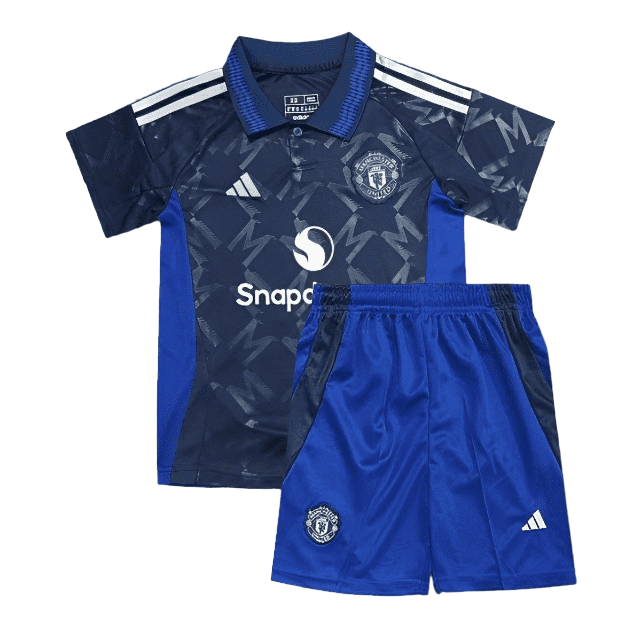 24/25 Niños Kit Manchester United Away Navy Jersey