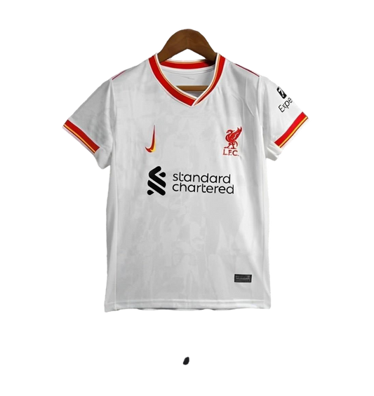 Kit bambini 24/25 Liverpool terza maglia bianca