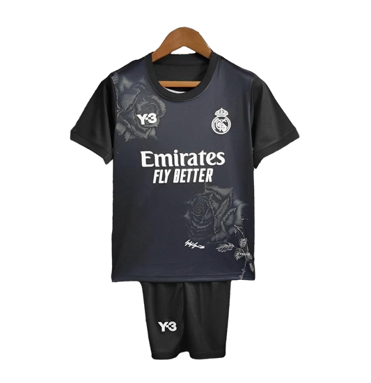 23/24 Kids Kit Real Madrid x Yamamoto Black Jersey