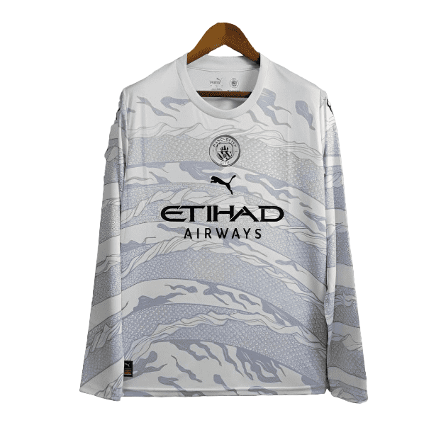 24/25 Manchester City Puma Maglia bianca a maniche lunghe Anno del drago