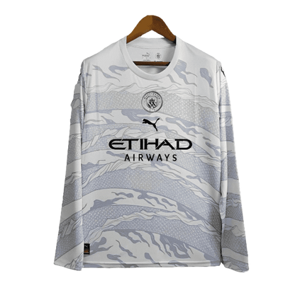 24/25 Manchester City Puma Maglia bianca a maniche lunghe Anno del drago