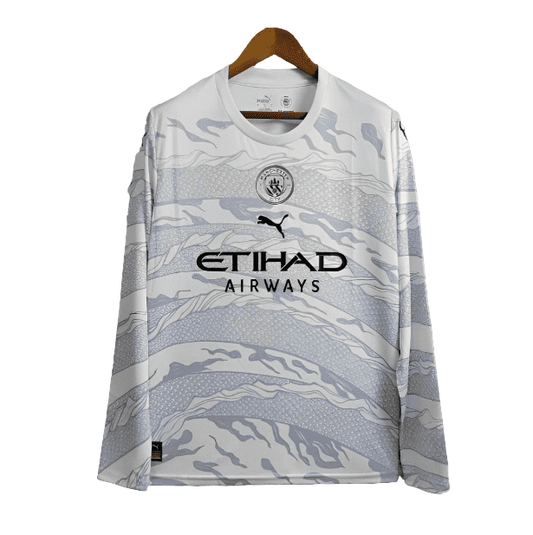 24/25 Manchester City Puma Jahr des Drachen Weißes Langarm-Trikot