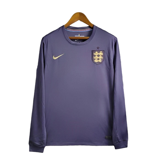 2024 England Away jersey de manga larga en azul marino