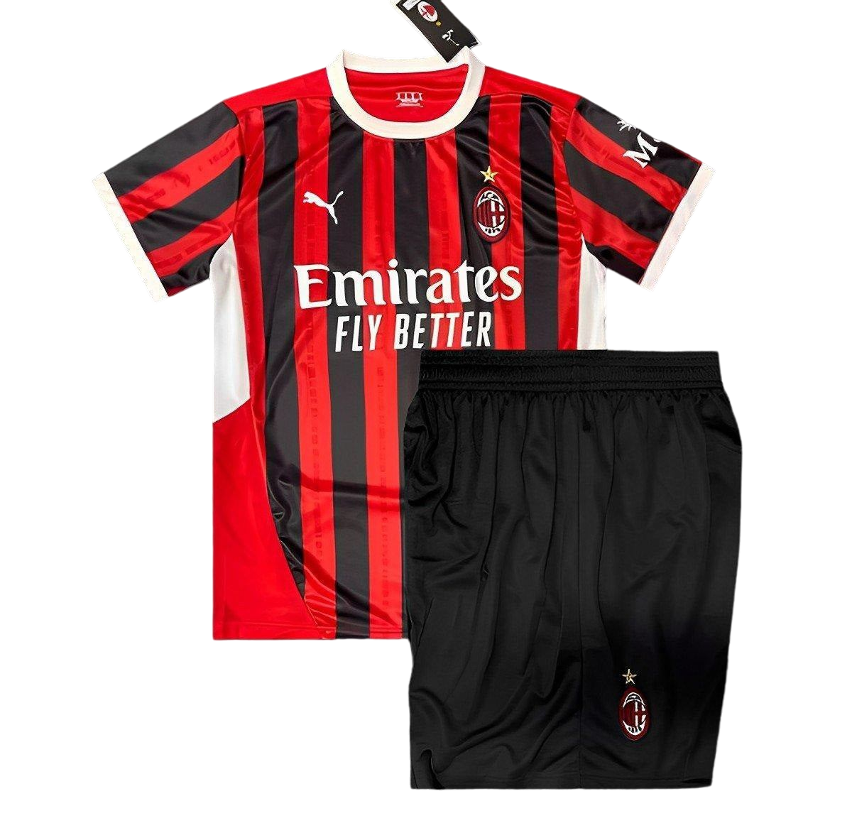 24/25 kids kit ac milan home jersey