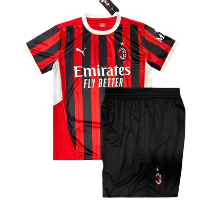 24/25 kids kit ac milan home jersey