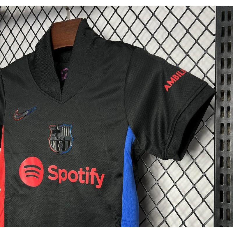 24/25 Kids Kit Barcelona Away Black Jersey.