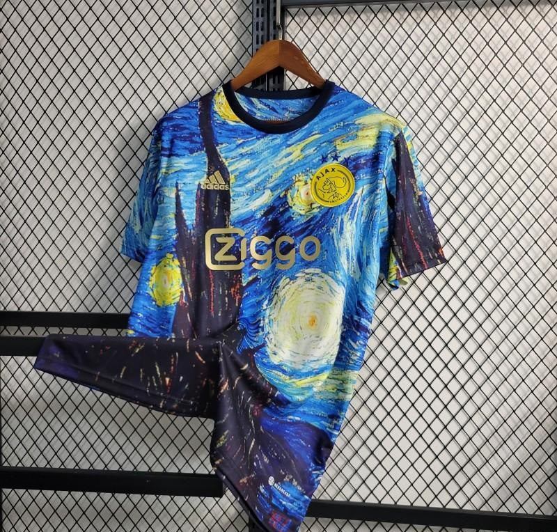 23 24 AJAX X Vincent Van Gogh Vincent Van Gogh Oil Painting Starry Night T-Shirts