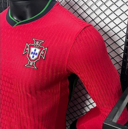 Spieler Version 2024 Portugal Home Langarm Jersey