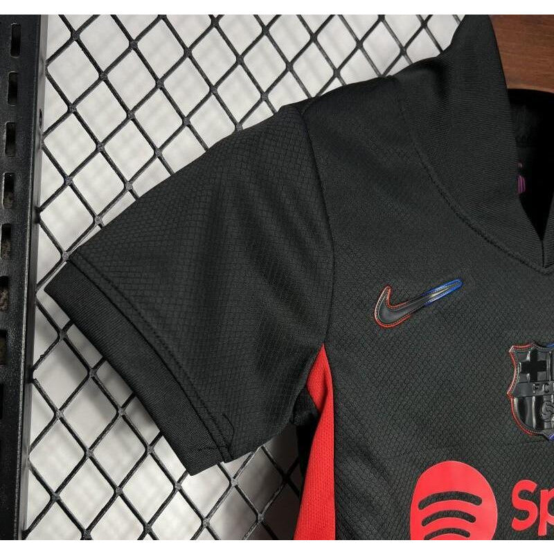 24/25 Kids Kit Barcelona Away Black Jersey.