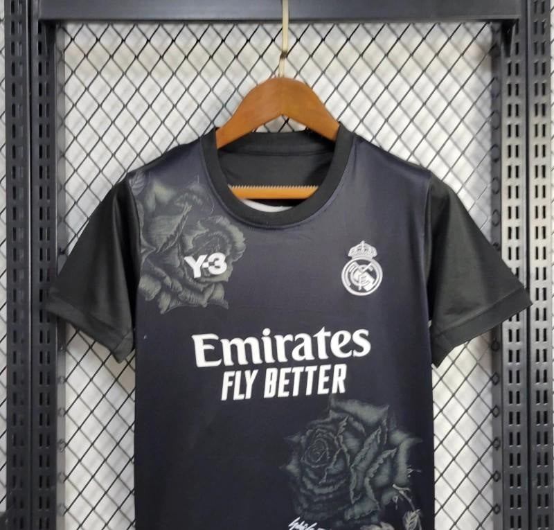 23/24 Kids Kit Real Madrid x Yamamoto Black Jersey