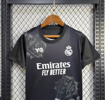 23/24 Niños Kit Real Madrid x Yamamoto Negro Jersey