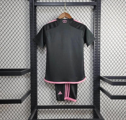 24/25 Kids Kit Inter Miami Away Black Jersey With New Sponsor