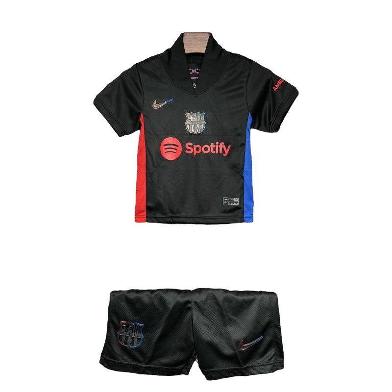 24/25 Kinder Kit Barcelona Auswärts schwarzes Trikot