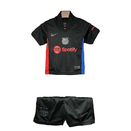 24/25 Kids Kit Barcelona Away Black Jersey.