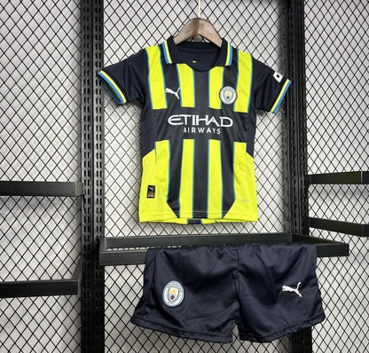 24/25 Kids Kit Manchester City ar Away Jersey City.