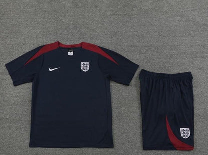 2024 England Navy Cotton Short Sleeve Jersey+Shorts