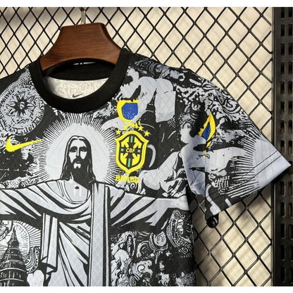 2024 Kinder Kit Brasilien Christus Der Erlöser Grau Spezial trikot