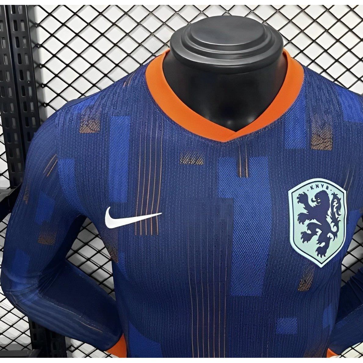 Player Version 2024 Netherlands Away Long Sleeve Jersey