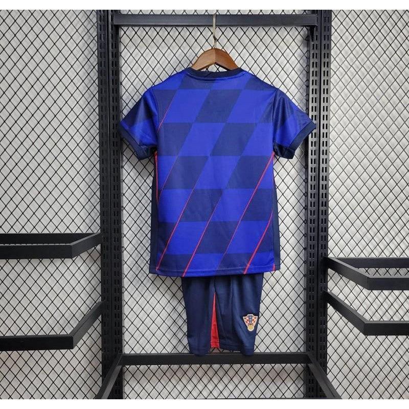 2024 KINDEREN Kit Kroatië weg Blue Jersey