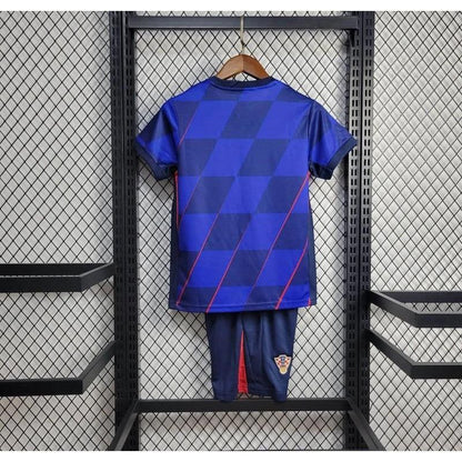 2024 KIDS Kit Croatie Extérieur Maillot Bleu