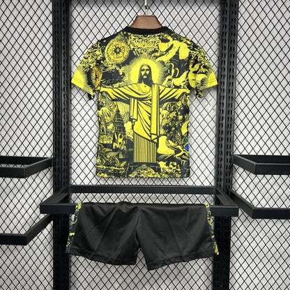 2024 Enfants Kit Brésil Christ Le Rédempteur Jaune Spécial Jersey