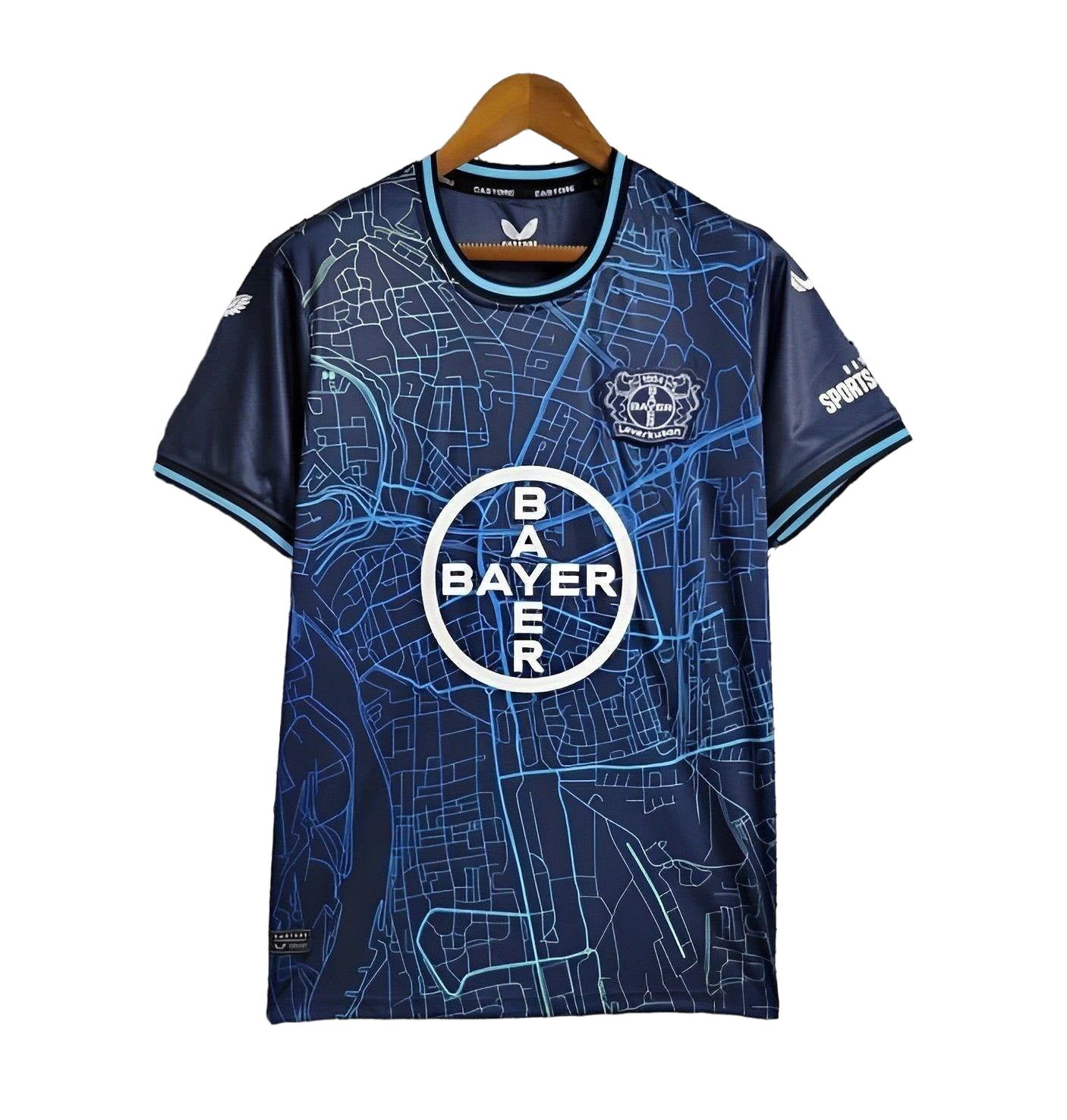 24/25 Bayer 04 maglia speciale blu carbone di Leverkusen.