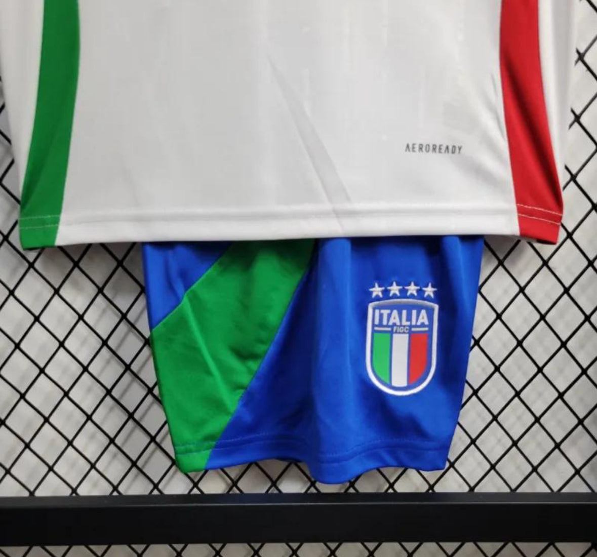 2024 Kit Bambini Italia Via Maglia Bianca