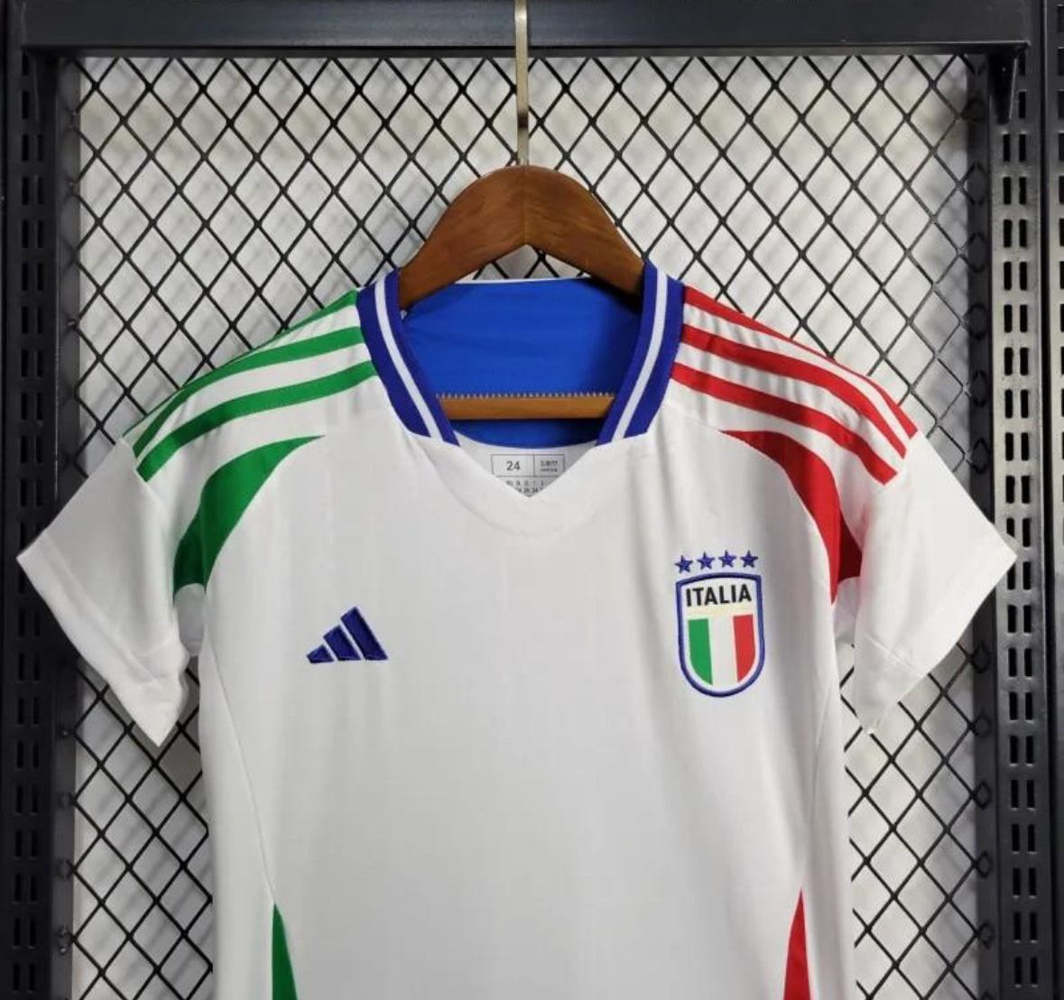 2024 Kit Bambini Italia Via Maglia Bianca