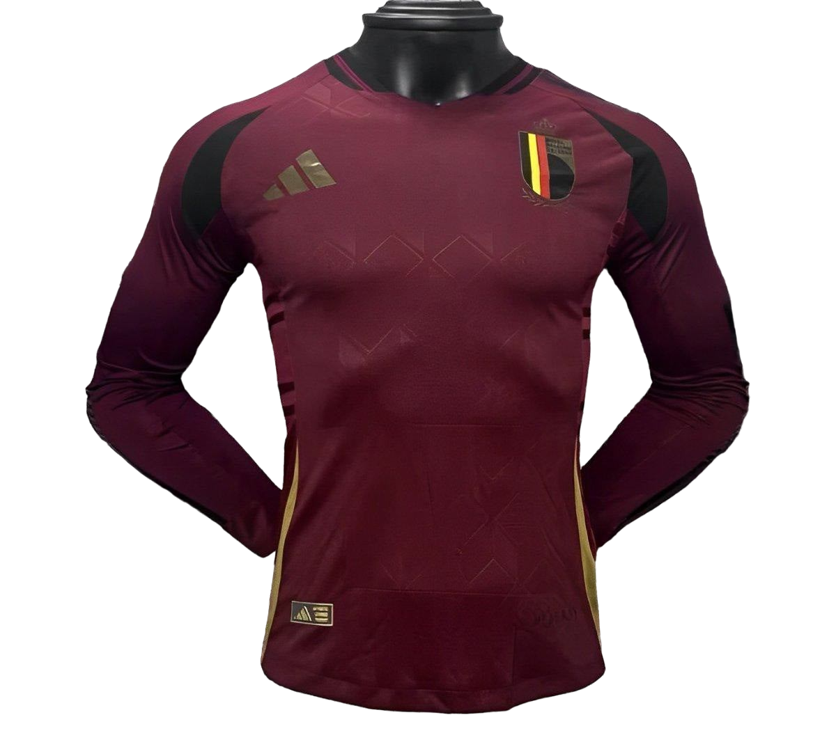 Versión del jugador 2024 Bélgica Inicio Jersey manga