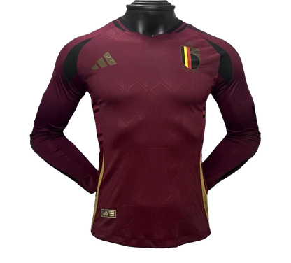 Versión del jugador 2024 Bélgica Inicio Jersey manga