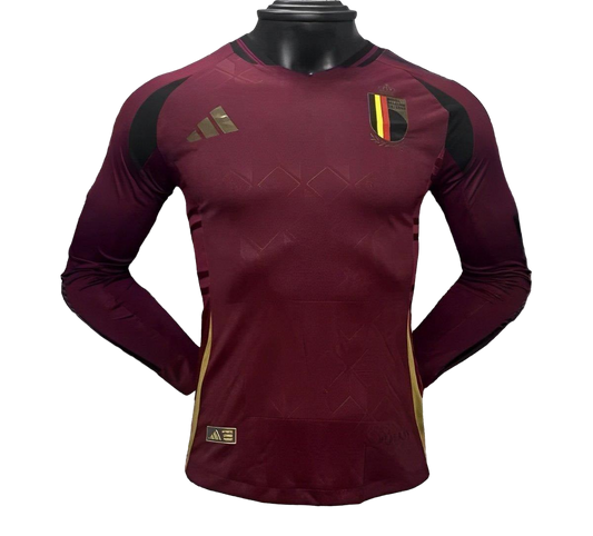 Player Version 2024 Belgium Home Sleeve Jersey