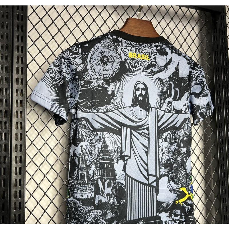 2024 Kinder Kit Brasilien Christus Der Erlöser Grau Spezial trikot