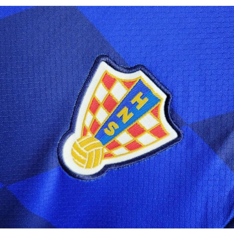 2024 KIDS Kit Croatie Extérieur Maillot Bleu