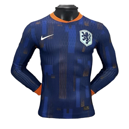 Player Version 2024 Netherlands Away Long Sleeve Jersey